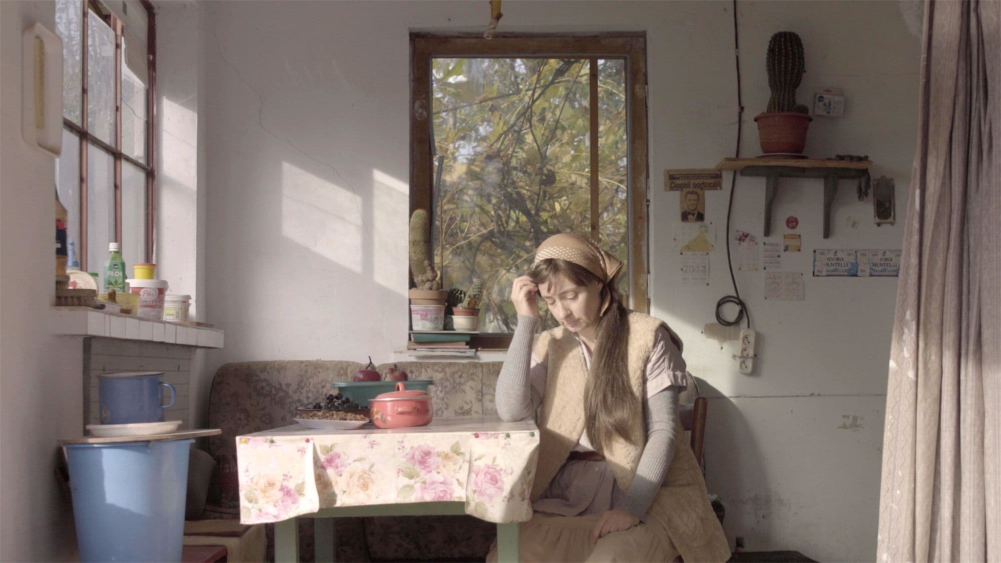 A woman sitting at a table